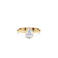 Bague de fiançailles solitaire en diamant de laboratoire taille poire 1 carat certifié IGI en or jaune/blanc/rose 18 carats