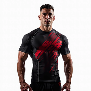 Profesional transpirable 100% poliéster manga completa Rash Guard BJJ MMA sublimado equipo atlético hecho para gimnasio entrenamiento artes marciales - Product Image 1