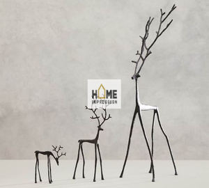 Décoration de Noël de luxe pour la maison, rennes faits à la main en aluminium et laiton, forme hexagonale, fournitures de fête, 50 pièces MOQ, Noël design - Product Image 3