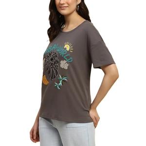 T-shirt graphique pour femmes en coton personnalisé vintage t-shirt personnalisé impression de t-shirt blanc pour femmes du Bangladesh vente en gros - Product Image 4