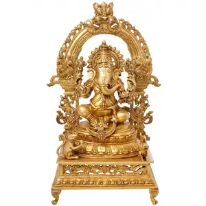 Латунная большая статуя Ганеша, религиозная скульптура для дома, храма, отеля, офиса, Декор, хороший подарок, индуид