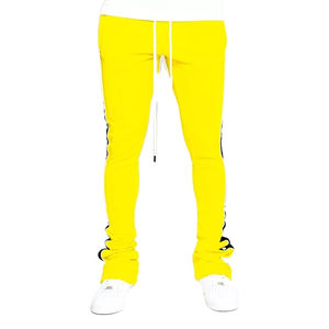 Pantalons de sport décontractés unisexes pour hommes, tendance, à taille haute, déchirés, en gros, en molleton, à motif empilé, vente chaude - Product Image 2