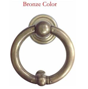 Aldaba de puerta principal de bronce antiguo, aldaba de exterior de forma redonda para golpear puertas, precio al por mayor, manija de anillo de tracción, timbre de puerta - Product Image 1