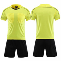 Nouveau gros meilleure qualité nouveau maillot de football arbitre survêtement juge uniforme Kits de football pour hommes