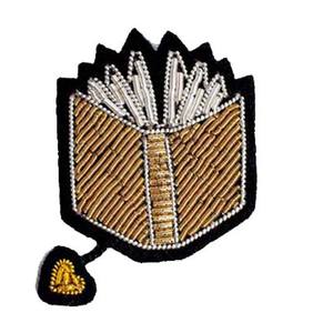 Broche de cápsula azul bordado a mano, insignias de alambre de lingote, chaqueta de moda india China, parches bordados, chaqueta, chaqueta, color dorado - Product Image 6