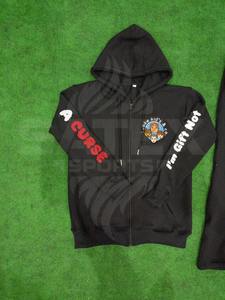 Men's Vintage Distressed 100% Cotton Solid Lightweight Tracksuit Hoodie and Pants <b>Set</b> Streetwear Hip Hop Two-Piece Outfit - Product Image 4