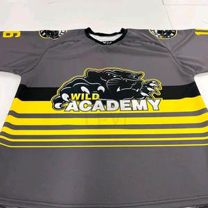 Maillot de hockey sur glace en maille confortable respirant avec manches longues couleur et taille personnalisées pour hommes maillot de hockey sur glace en gros - Product Image 3