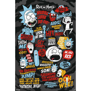 Affiche de style moderne pour Rick et Morty avec citations pour décoration murale - Product Image 1
