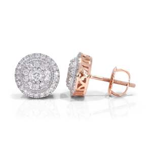 Boucles d'oreilles clous en diamant rond - Product Image 1