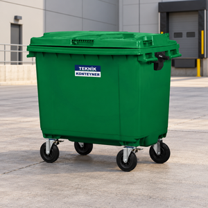 Turkish Manufacturer's Luxury 660 LT Green HDPE <b>Plastic</b> Waste Container First Quality - Product Image 3