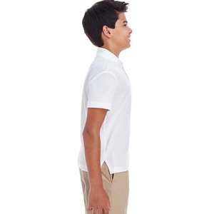 Vente en gros de polos pour jeunes garçons Chemises polos de sport de golf avec logo personnalisé blanc - Product Image 3