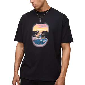 Haute qualité coupe ample imprimé écran DTG impression T-shirt pour hommes haute rue mode goutte épaule 100% coton hommes T-shirts - Product Image 3