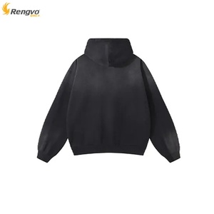 Sudaderas con capucha de gran tamaño Vintage de alta calidad para hombre, venta al por mayor, cremallera holgada de aspecto lavado manchado sucio OEM para invierno - Product Image 6