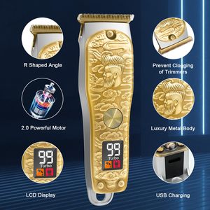Afeitadoras Eléctricas Profesionales para Hombre y Recortadoras de Pelo, Cortapelos de Barbero de Cuchilla en T de Ajuste Cero para el Cuidado de Bigote y Barba, Inalámbricas - Product Image 4