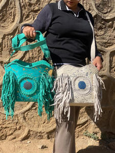 New Western Style Hair on Hide Metallic Fur Suede Leather Fringe <b>Bags</b> High Quality Fur Leather Unique Middle Concho Fringe <b>Bags</b> - Product Image 4