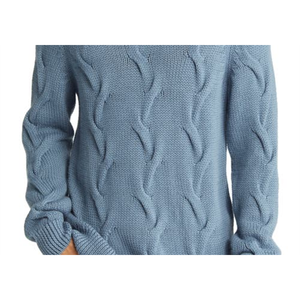 Maglione Invernale da Uomo Brax Brian in Misto Lana Premium, Collo Alto, Mezza Manica, con Cappuccio, Stampa Logo a Righe, Colore Thin Storm - Product Image 3