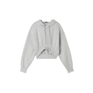 Ultra Short Style Female Hoodie with Custom Logo Printing Hooded Sweatshirt <b>Top</b> with <b>Long</b> <b>Sleeves</b> for Autumn and Winter - Product Image 5