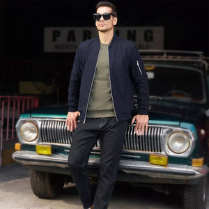 Blousons bombardier grande taille bleu marine pour hommes vêtements de mode en nylon polyester vêtements de rue blousons bombardiers d'hiver chauds pour adultes - Product Image 4