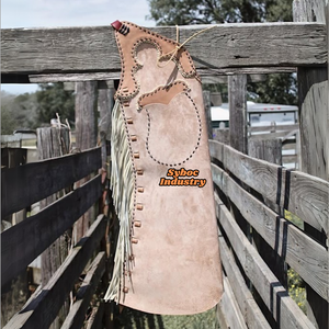 Mới Phong Cách Phương Tây Chính Hãng Da Bò Da Chaps Thanh Niên Cưỡi Ngựa Cao Bồi Da Quần Với Da Chinks - Product Image 2