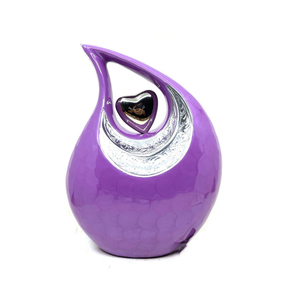 Urne en aluminium gravée sur mesure, couleur violet clair, artisanat artisanal, cadeau commémoratif pour les cendres funéraires, prix direct d'usine, meilleur prix - Product Image 2