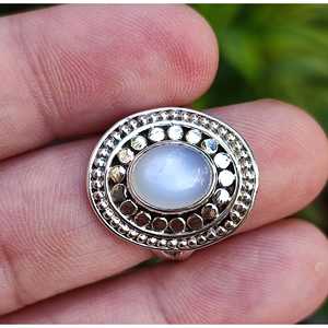 925 Sterling <b>Silver</b> Boho <b>Statement</b> Women's <b>Ring</b> Handmade with Natural Moonstone Oval Cut Perfect Gift for Birthday Anniversary - Product Image 4