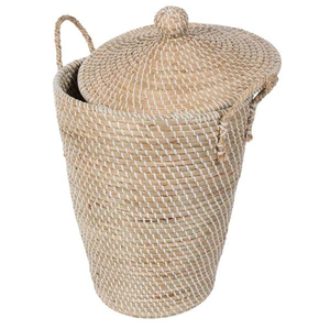 Eco Friendly Woven Seagrass <b>Basket</b> with Lid/ Seagrass <b>Plant</b> Pot/ Seagrass Handicraft Products Made in Vietnam - Product Image 3