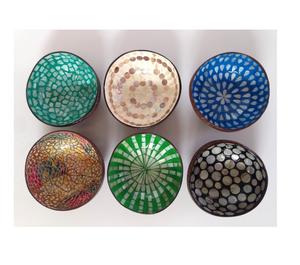 Luxury <b>bamboo</b> coconut <b>bowl</b> with mother of pearl lacquer for serving food decor gifts handmade eco material crafted in Vietnam - Product Image 6