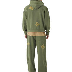 Conjunto Deportivo de Dos Piezas con Capucha de Forro Polar Bordado Sólido Extra Grande Hecho a Medida para Hombre, Ecológico, Transpirable, de Secado Rápido, Unisex - Product Image 1