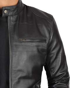 Blouson motard en cuir pour homme - Product Image 2