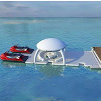 Plateforme aquatique gonflable géante commerciale, piscine flottante gonflable, quai de yacht, île flottante avec tente