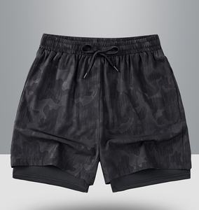 Shorts de course athlétiques pour hommes à séchage rapide, camouflage, légers, respirants, pour la salle de sport, l'entraînement, avec taille élastique, sport - Product Image 6