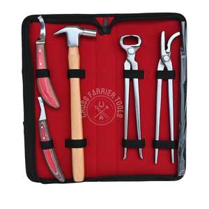 Kit d'outils de maréchal-ferrant en gros pour le soin des sabots de cheval, couteau à sabots, petite boucle et marteau de frappe, pince à clous, clincher pour chaussures - Product Image 6