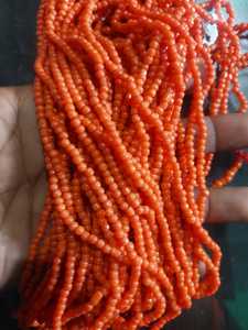 Hebras de cubo de tubo cuadrado de Coral naranja, cuentas sueltas de 2mm, 3mm, 4mm para fabricación de joyas, cuentas de cristal de Murano - Product Image 3