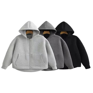 Sweat à capuche en molleton de coton zippé pour femmes Sweat-shirt léger et confortable avec capuche élégant et fonctionnel pour une utilisation en automne et en hiver - Product Image 1