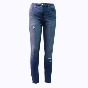 Jean en denim vieilli personnalisé avec fermeture à la taille élastique effet de corrosion épuisé Design transparent pour la saison estivale - Product Image 5