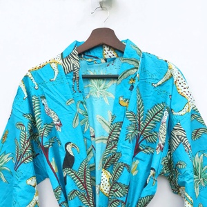 Vestido maxi de algodón indio para mujer para verano ropa de playa Albornoz ropa de dormir otoño y primavera ropa de salón - Product Image 3