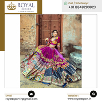 Dernière collection de vêtements ethniques indiens en soie de beurre lourd avec miroir Navratri Lehenga Choli au meilleur prix du marché