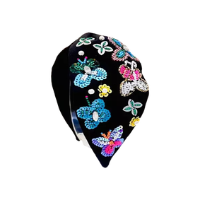 Diadema de Moda para Mujer con Pedrería y Adornos de Mariposas Hechos a Mano para Fiestas - Product Image 1