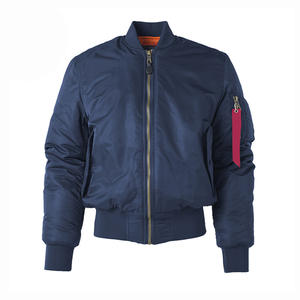 Chaqueta Bomber de alta calidad para hombre, ligera con cuello levantado y acabado satinado, características de bordado de chenilla, bolsillos laterales cálidos - Product Image 1