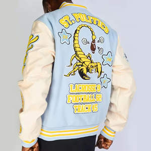 Chaqueta Universitaria Personalizada de Lana Recubierta, Nueva de Invierno, con Bordado, Cuello Alto, Resistente al Viento, Transpirable, Informal, Deportiva, Unisex - Product Image 4