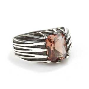 925 Sterling <b>Silver</b> Rectangular Cluster <b>Ring</b> for <b>Men</b> Turquoise Sultanite Stone Rhodium Plated Elegant Everyday Fine Jewelry - Product Image 4
