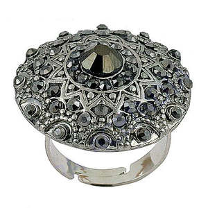 Anillo de Cóctel Ajustable Chapado en Oro Rosa con Piedras Preciosas Naturales, Joyería Moderna y Elegante con Incrustaciones de 18K - Product Image 1
