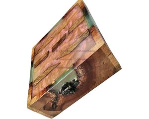 Best Selling 2024 Wood Resin Storage Box Best <b>Coasters</b> <b>Drinks</b> Wooden Epoxy Best <b>Coaster</b> Home Kitchen Decoration Stone Luxury - Product Image 1