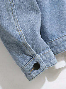 Chaqueta vaquera lavada con piedra Vintage para hombre, ropa de calle alta con estilo, temporada de primavera, diseño liso con cuello levantado holgado de gran tamaño - Product Image 6