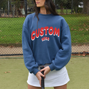 Venta al por mayor de tops de invierno de las mujeres personalizadas patrón sólido Sudadera de punto con bordado otoño para Puff estampado de longitud corta - Product Image 1