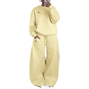Women Activewear Tracksuit Pullover <b>Hoodie</b> with Drawstring Pants Relaxed Fit Sportswear for Wholesale Buyers - Product Image 1