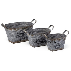 Vintage Galvanized <b>Planter</b> Round Shape <b>Garden</b> Ware Designer <b>Planter</b> High Quality Wholesale Fancy Metal <b>Planter</b> - Product Image 6