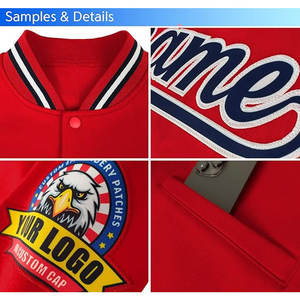 Personalizable ligero transpirable Letterman Bomber chaqueta hombres clásico negro blanco Varsity diseño soporte cuello cosido texto - Product Image 5