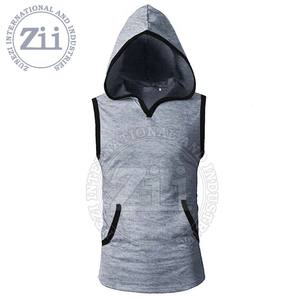 Sudaderas con capucha ligeras para gimnasio y fitness para hombre, estampados sólidos de secado rápido, todas las estaciones, anticontracción, talla grande, ¡MOQ bajo! Hecho poliéster/algodón - Product Image 3