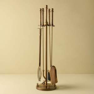 Heavy duty fire <b>sets</b> crafted from solid brass with timeless style to match elegant and warm <b>fireplace</b> areas at home - Product Image 4